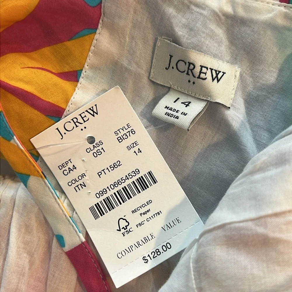 J. Crew Tie-back Tiered Midi Dress